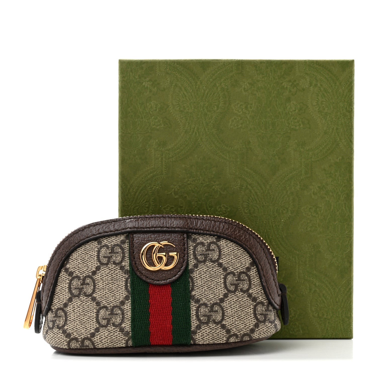 Gucci GG Supreme Monogram Web Ophidia Dome Key Pouch Beige New Acero 8 of 8