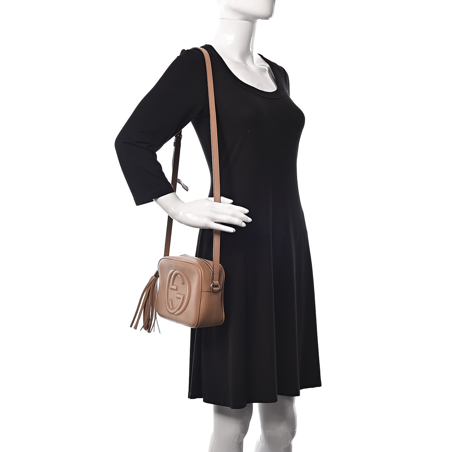 Gucci Pebbled Calfskin Small Soho Disco Bag Camelia 2 of 10