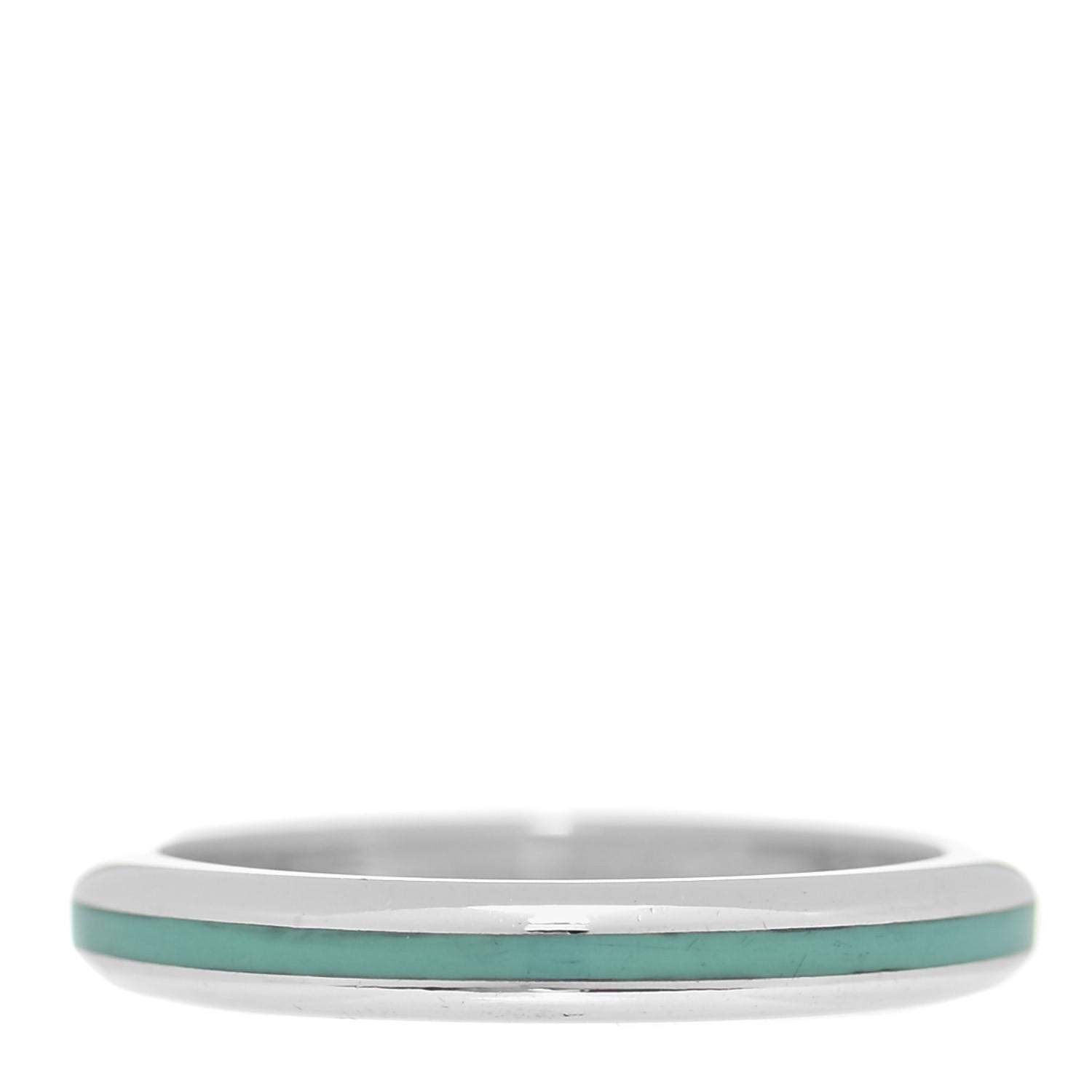 Tiffany Sterling Silver Enamel Stackable Ring Blue 54 7 1 of 4
