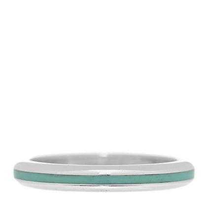 Tiffany Sterling Silver Enamel Stackable Ring Blue 54 7 1 of 4