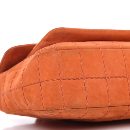 Chanel Suede Square Quilted Flap Orange 6 of 11