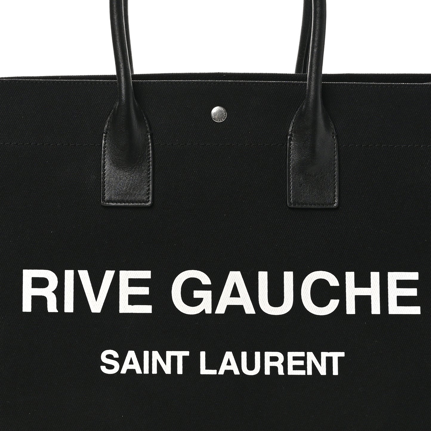 Linen Calfskin Rive Gauche Tote Black