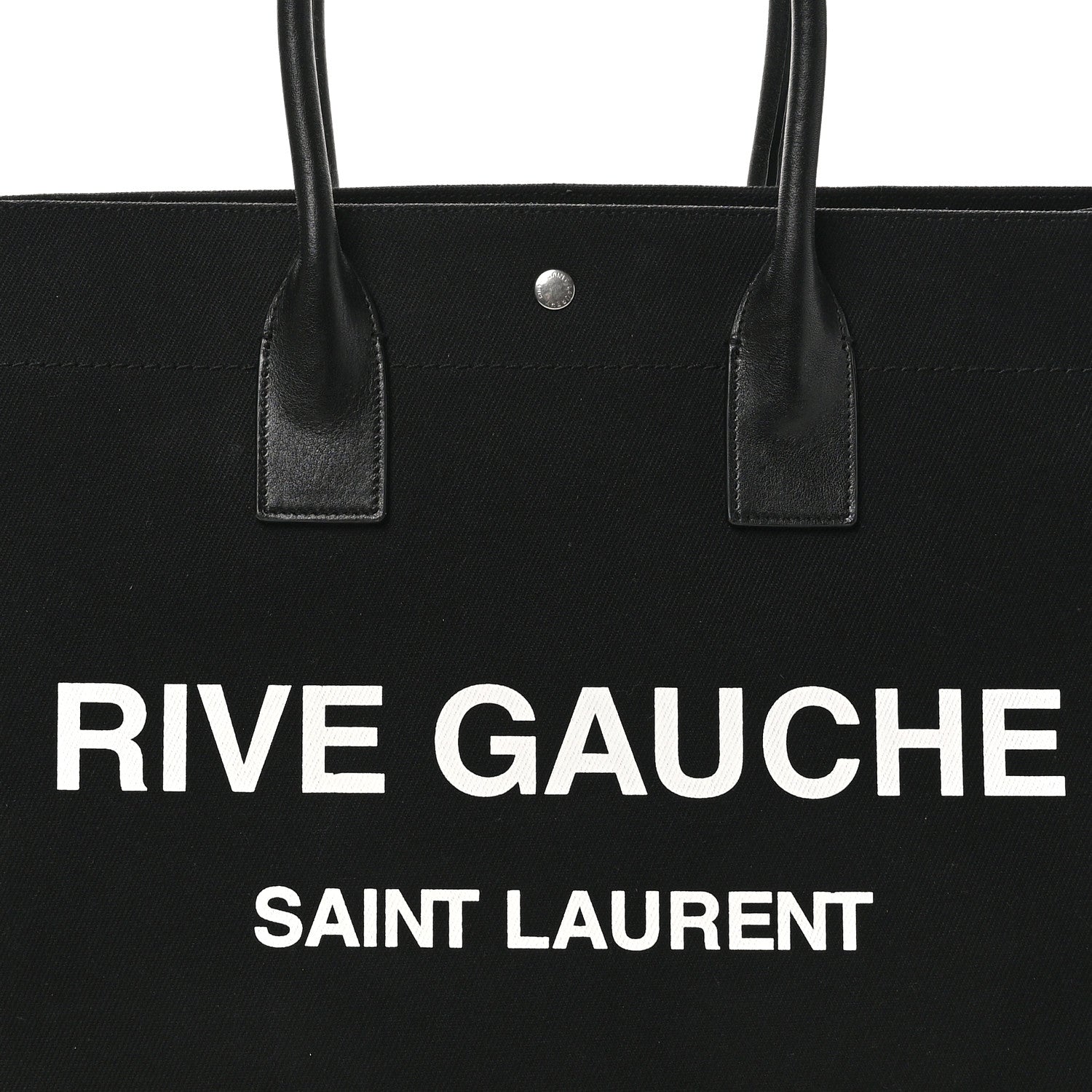 Saint Laurent Linen Calfskin Rive Gauche Tote Black 8 of 10