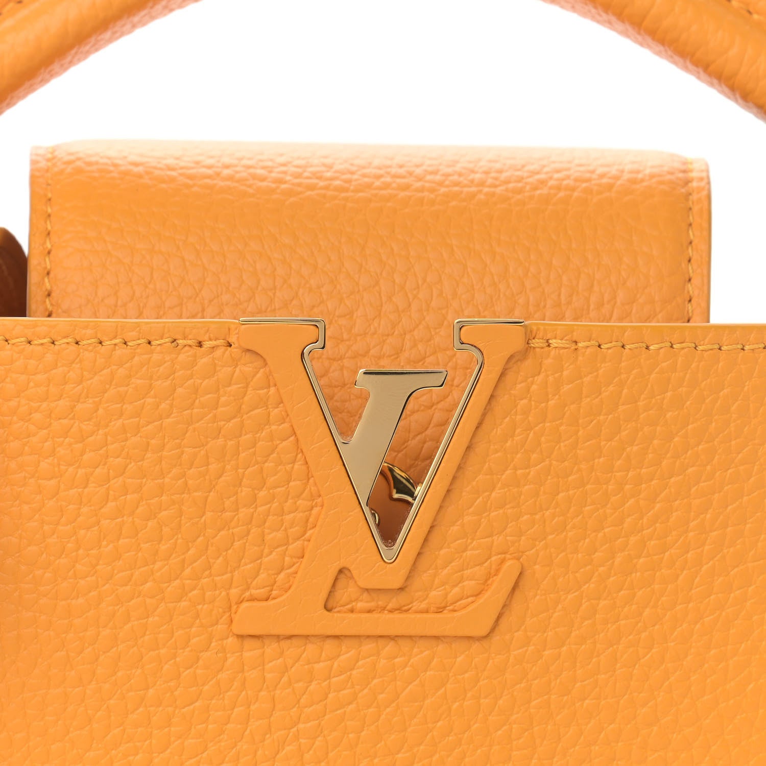 Louis Vuitton Taurillon Mini Capucines Sunbeam Yellow 7 of 10