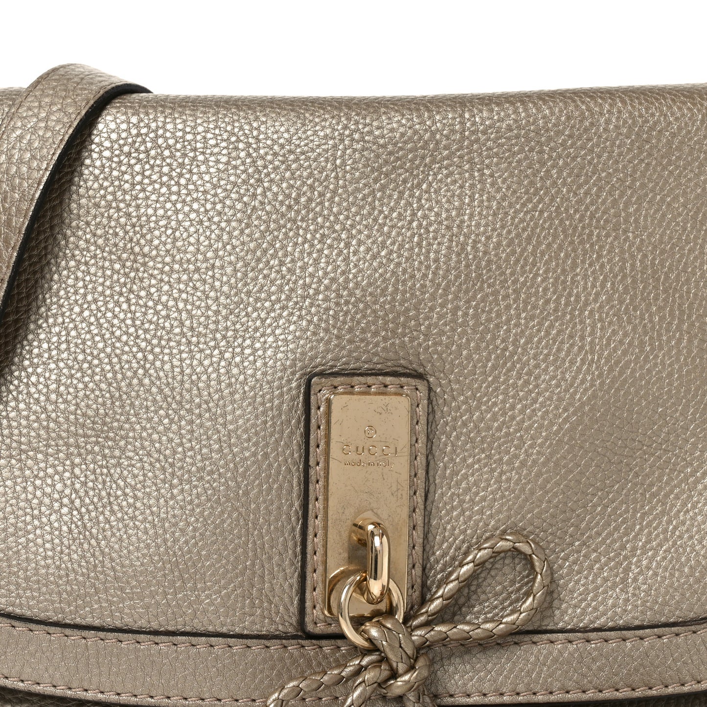 Monogram Calfskin Medium Bella Flap Bag Beige Ebony Champagne