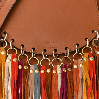 Chloe Calfskin Small Hudson Fringe Shoulder Bag Caramel 8 of 10