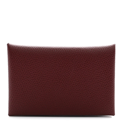 Hermes Epsom Calvi Card Case Rouge H 1 of 9