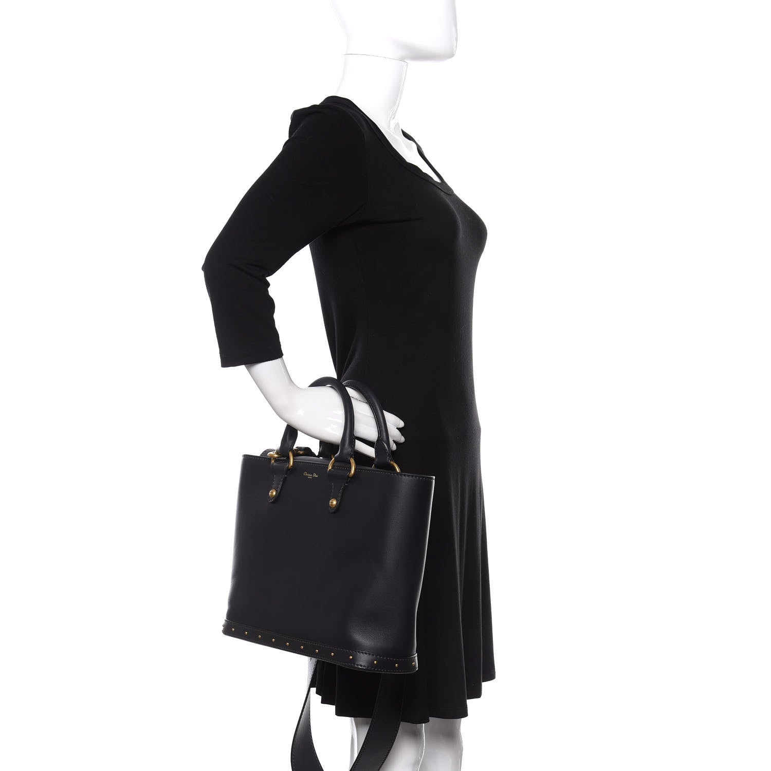 Christian Dior Smooth Calfskin Studded DiorAvenue Bag Navy 3 of 11