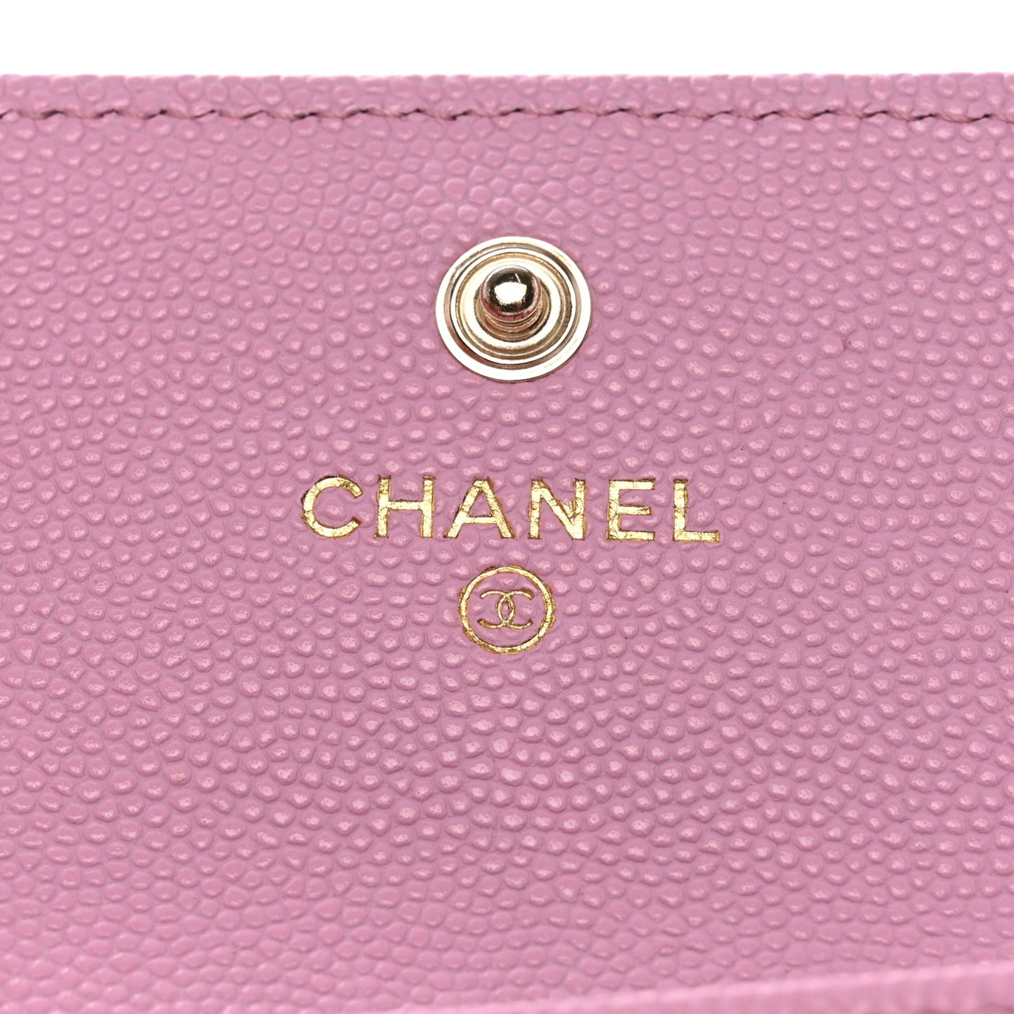 Caviar Metal Perforated Quilted CC Flap Card Holder Pink Green