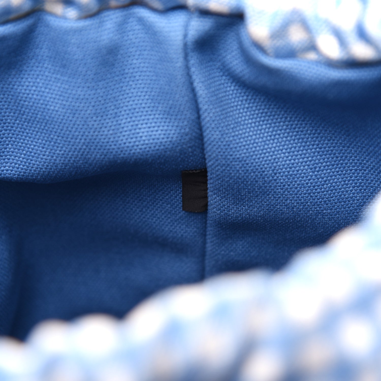 Miu Miu Canapa Vichy Wicker Gingham Basket Bag Celeste Miel 9 of 15