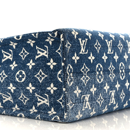 Louis Vuitton Monogram Jacquard Denim Onthego MM Bleu 7 of 8