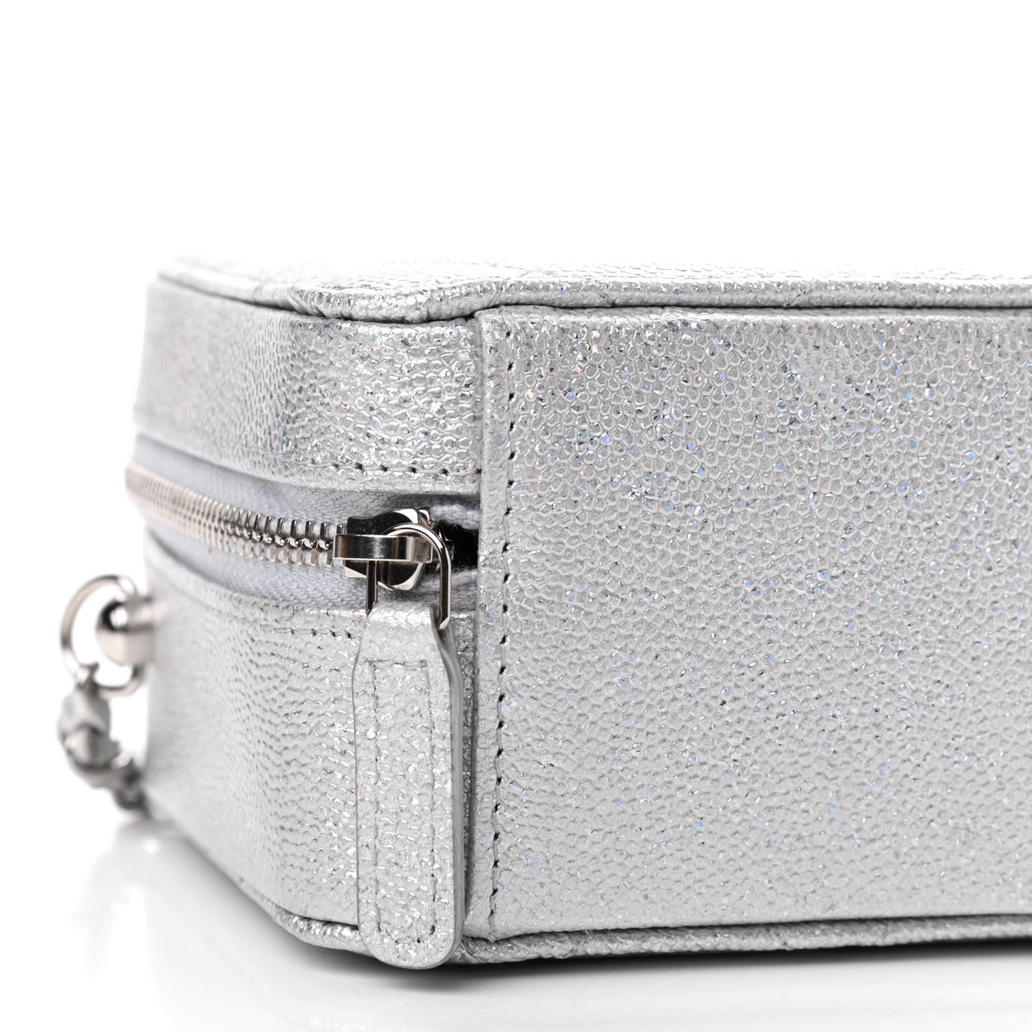 Chanel Metallic Caviar Quilted Camera Bag Silver 5 of 8
