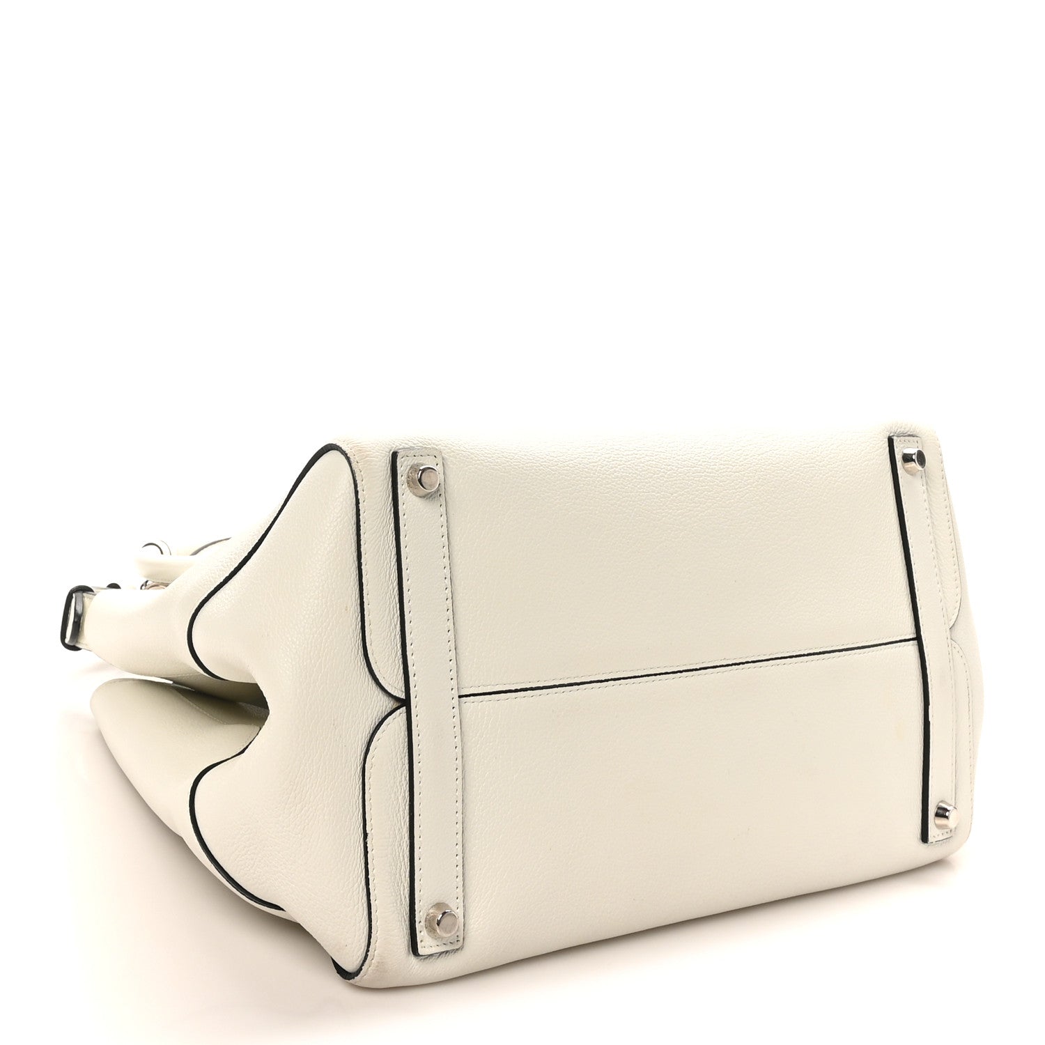 Christian Dior Supple Grained Calfskin Large Open Bar Tote White 4 of 9
