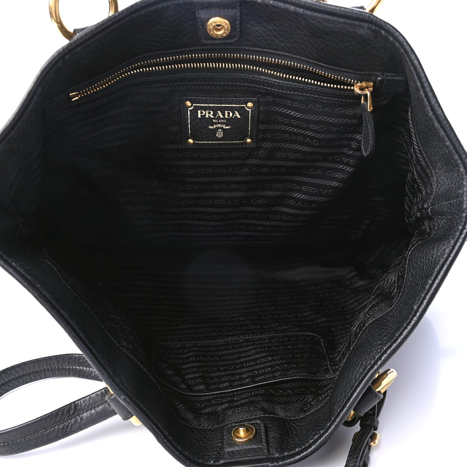 Prada Tessuto Nylon Soft Calf Tote Black 4 of 4