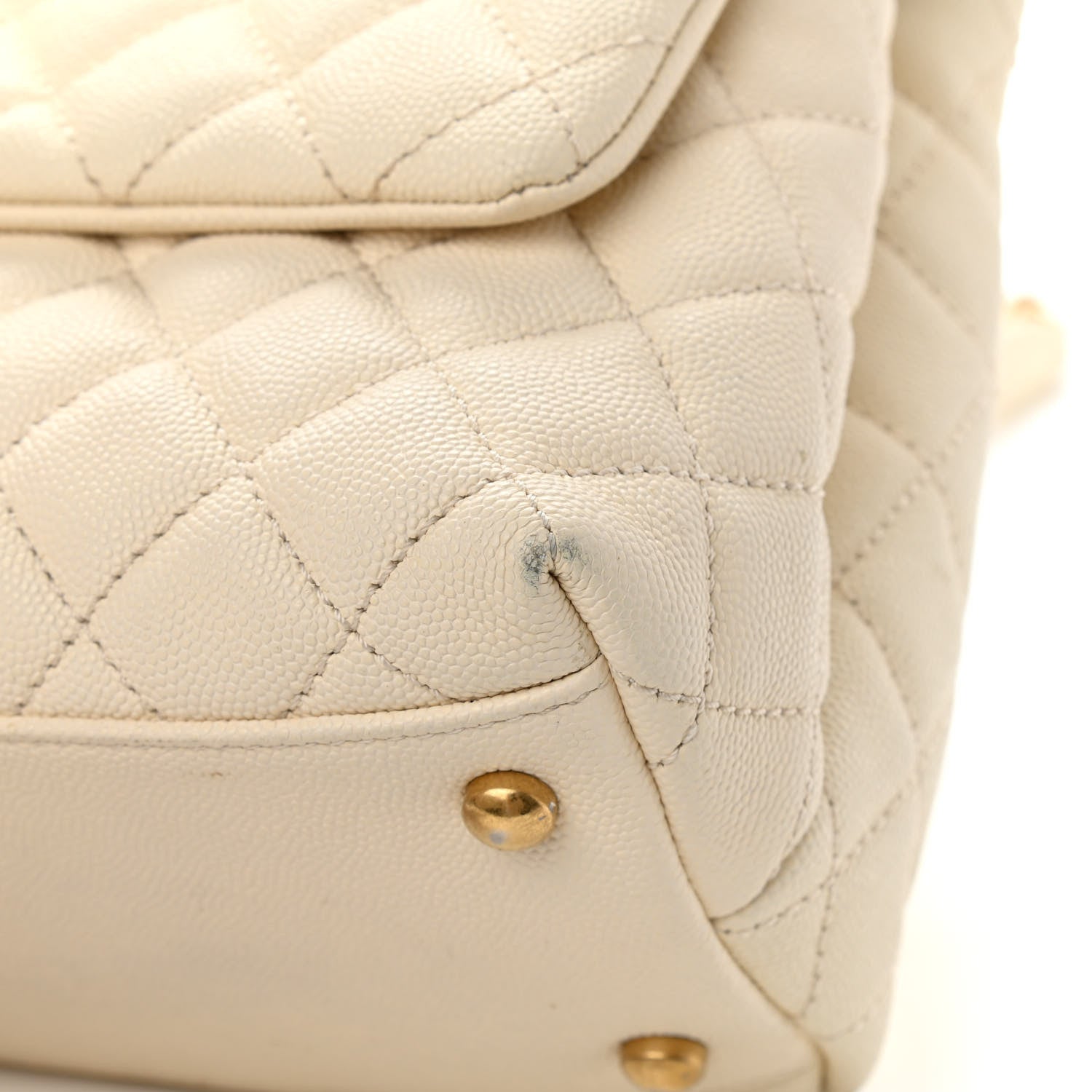 Chanel Caviar Quilted Small Coco Handle Flap Ivory 13 of 13