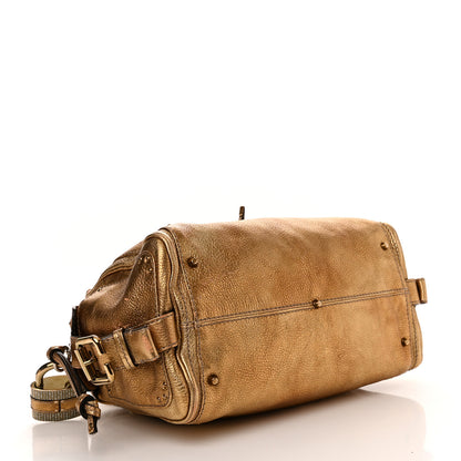 Chloe Metallic Calfskin Crystal Paddington Satchel Gold 4 of 19