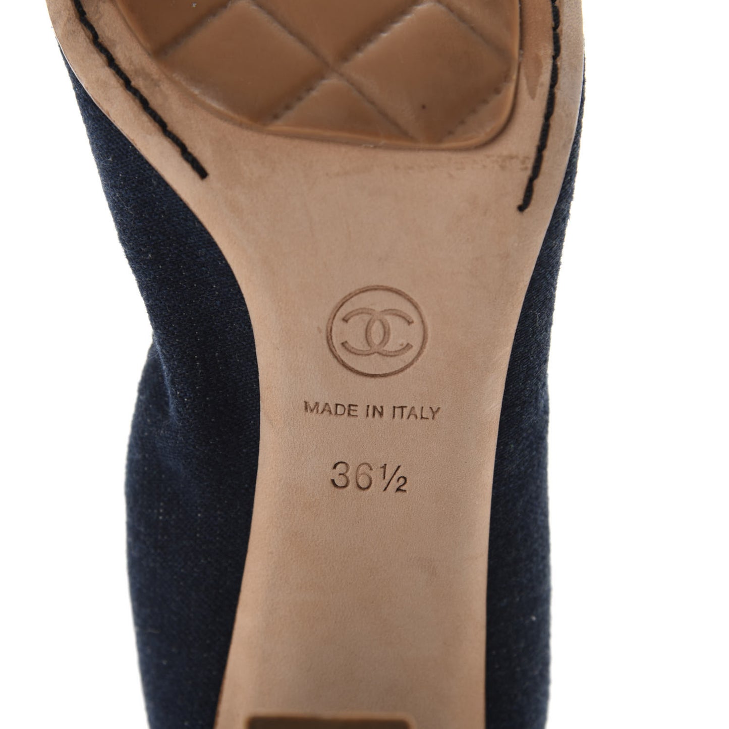 Denim Patent CC Elastic Stretch Pumps 36.5 Blue Black