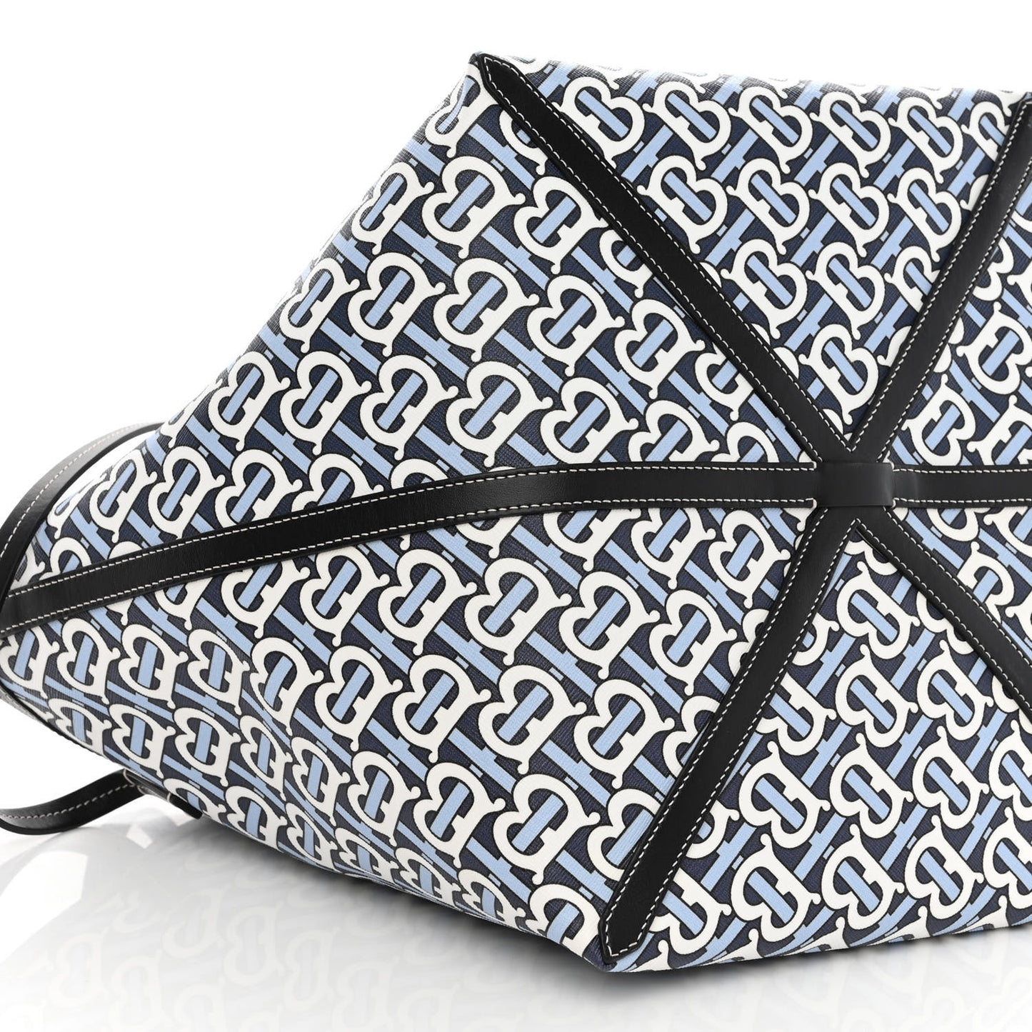 Cotton Canvas Monogram TB Print Tote Cobalt Black