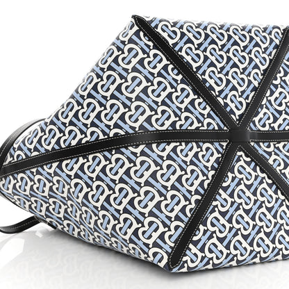 Burberry Cotton Canvas Monogram TB Print Tote Cobalt Black 13 of 14