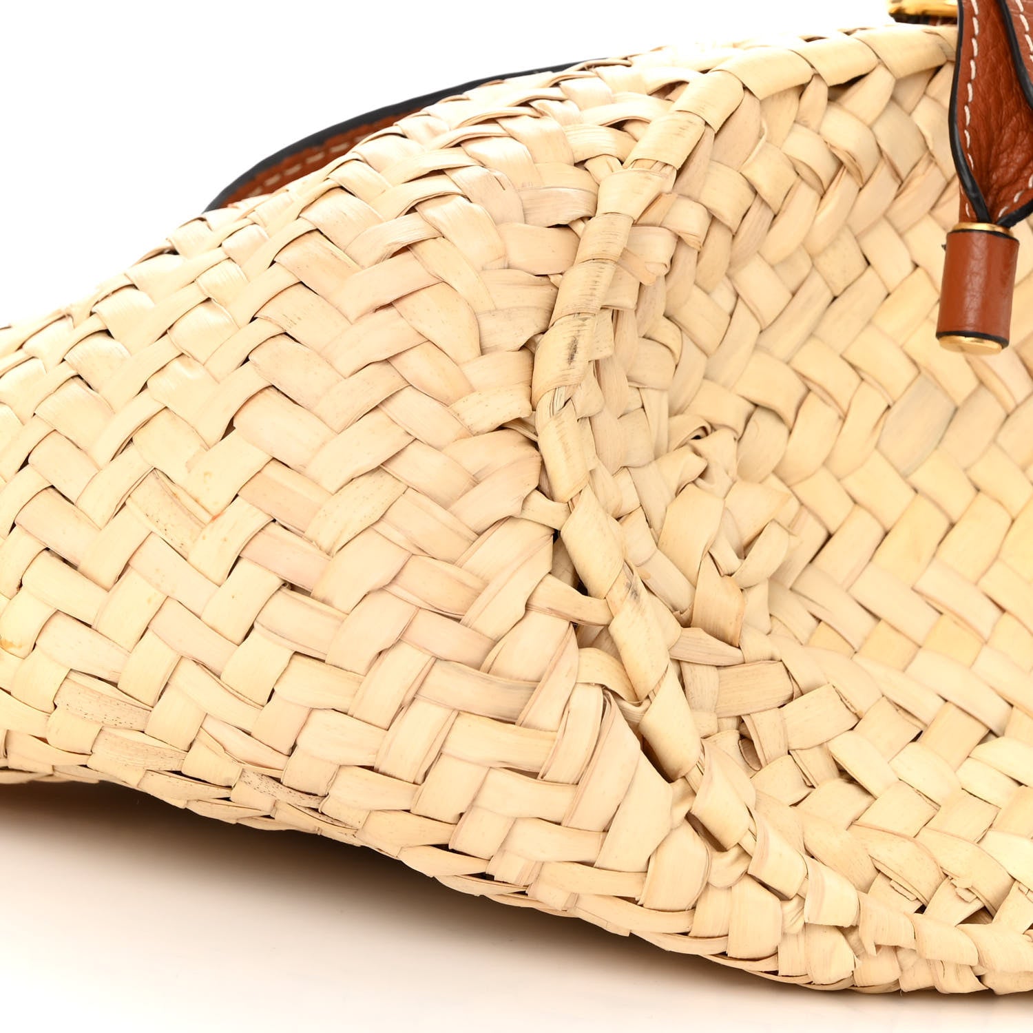Chloe Raffia Small Grain Calfskin Medium Marcie Basket Tan 9 of 12