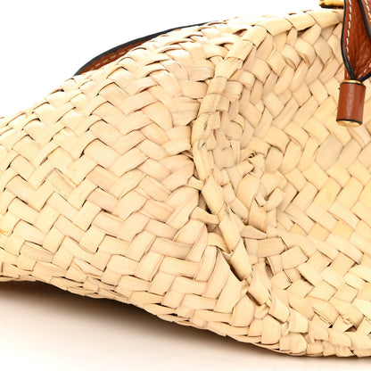 Chloe Raffia Small Grain Calfskin Medium Marcie Basket Tan 9 of 12