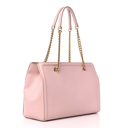 Salvatore Ferragamo Hammered Calfskin Vara Bow Chain Tote Pink 3 of 11