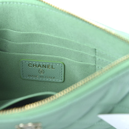 Chanel Caviar Quilted Small Cosmetic Case Light Green 8 of 11
