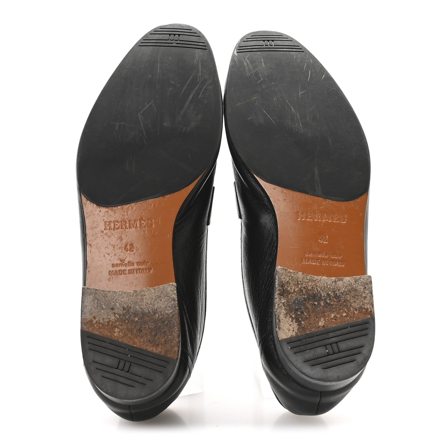 Hermes Goatskin Men's Paris Loafers 42 Black 6 of 9