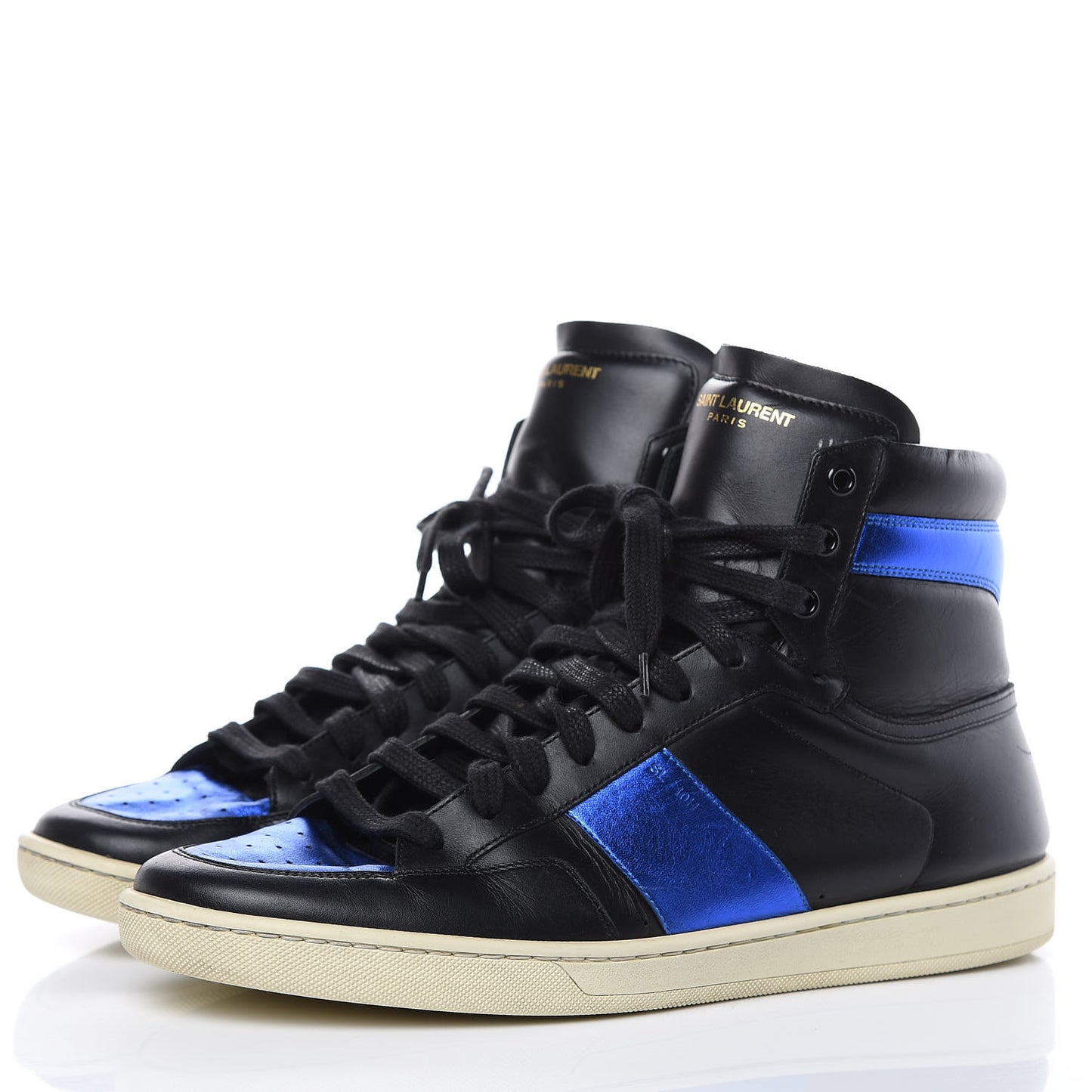 Calfskin Court Classic SL/10H High Top Sneakers 44 Black Blue