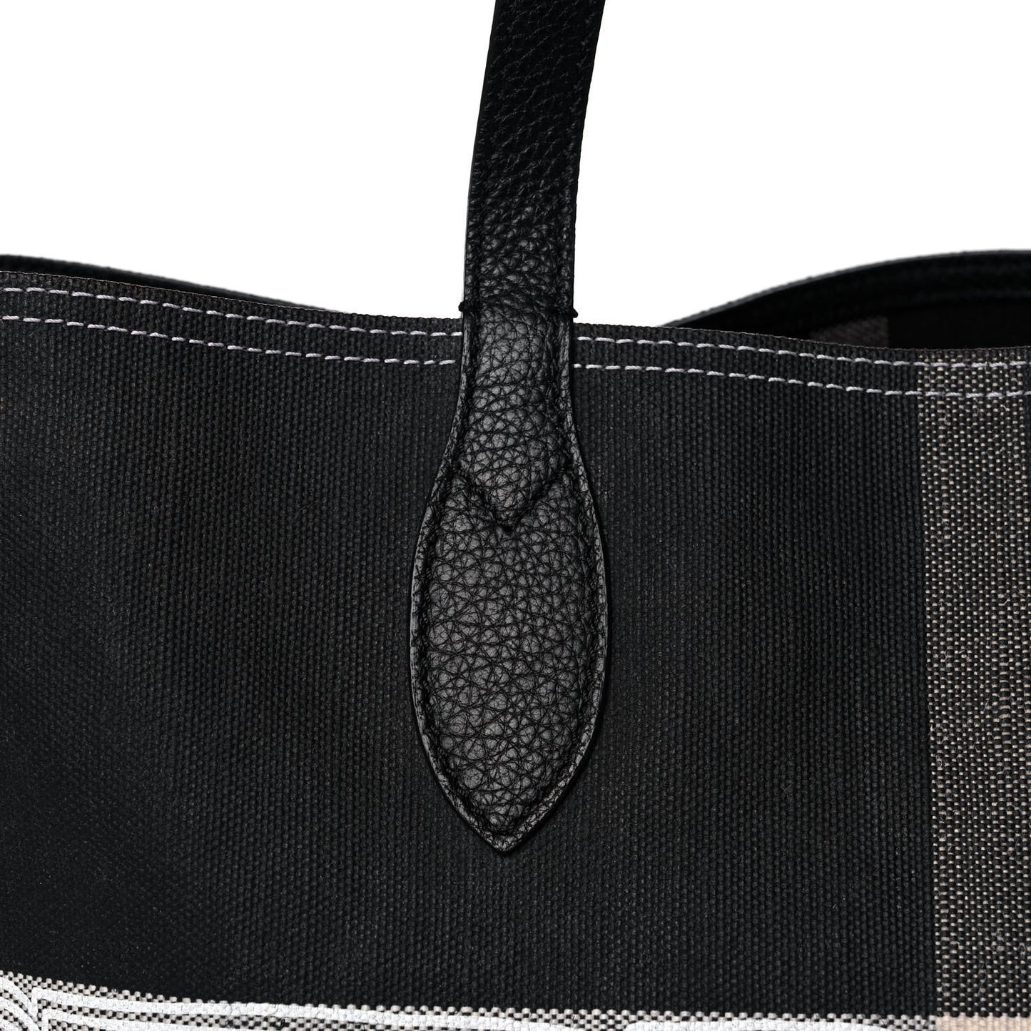 Coated Canvas Mega Check Medium Doodle Tote Black White