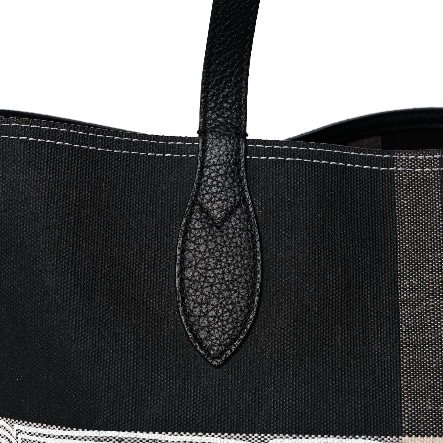 Burberry Coated Canvas Mega Check Medium Doodle Tote Black White 7 of 16