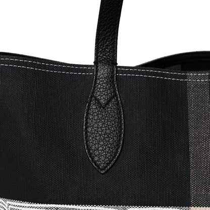 Burberry Coated Canvas Mega Check Medium Doodle Tote Black White 7 of 16