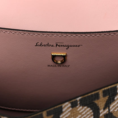 Salvatore Ferragamo Canvas Calfskin Gancini Saddle Bag Yellow Multicolor 6 of 11
