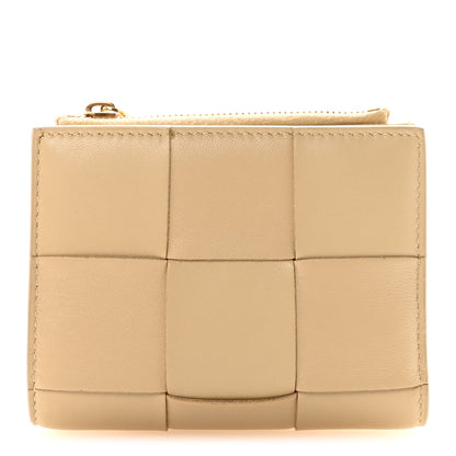 Bottega Veneta Nappa Maxi Intrecciato Small Bi-Fold Zip Wallet Porridge 1 of 6
