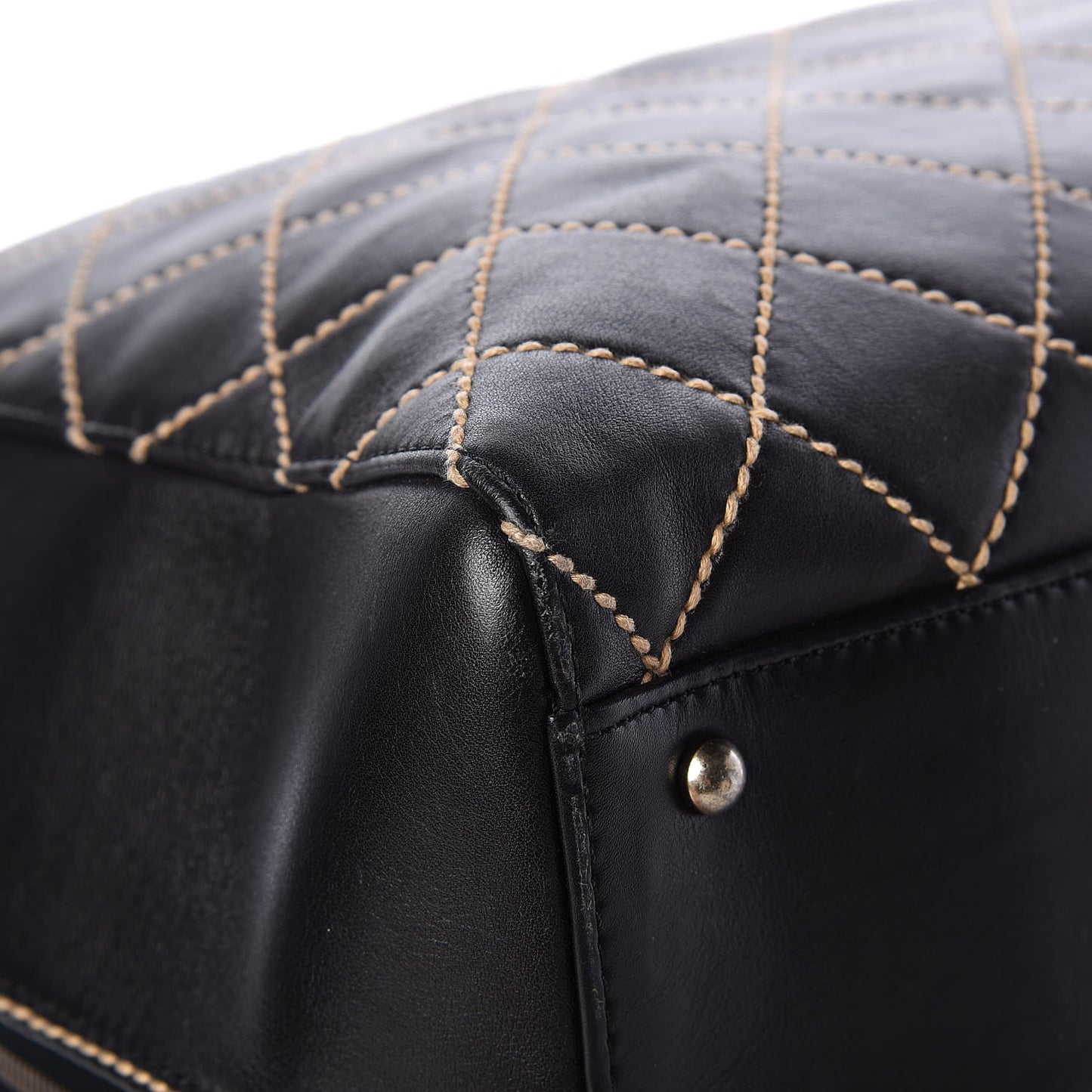 Calfskin Wild Stitch Duffel Bag Black
