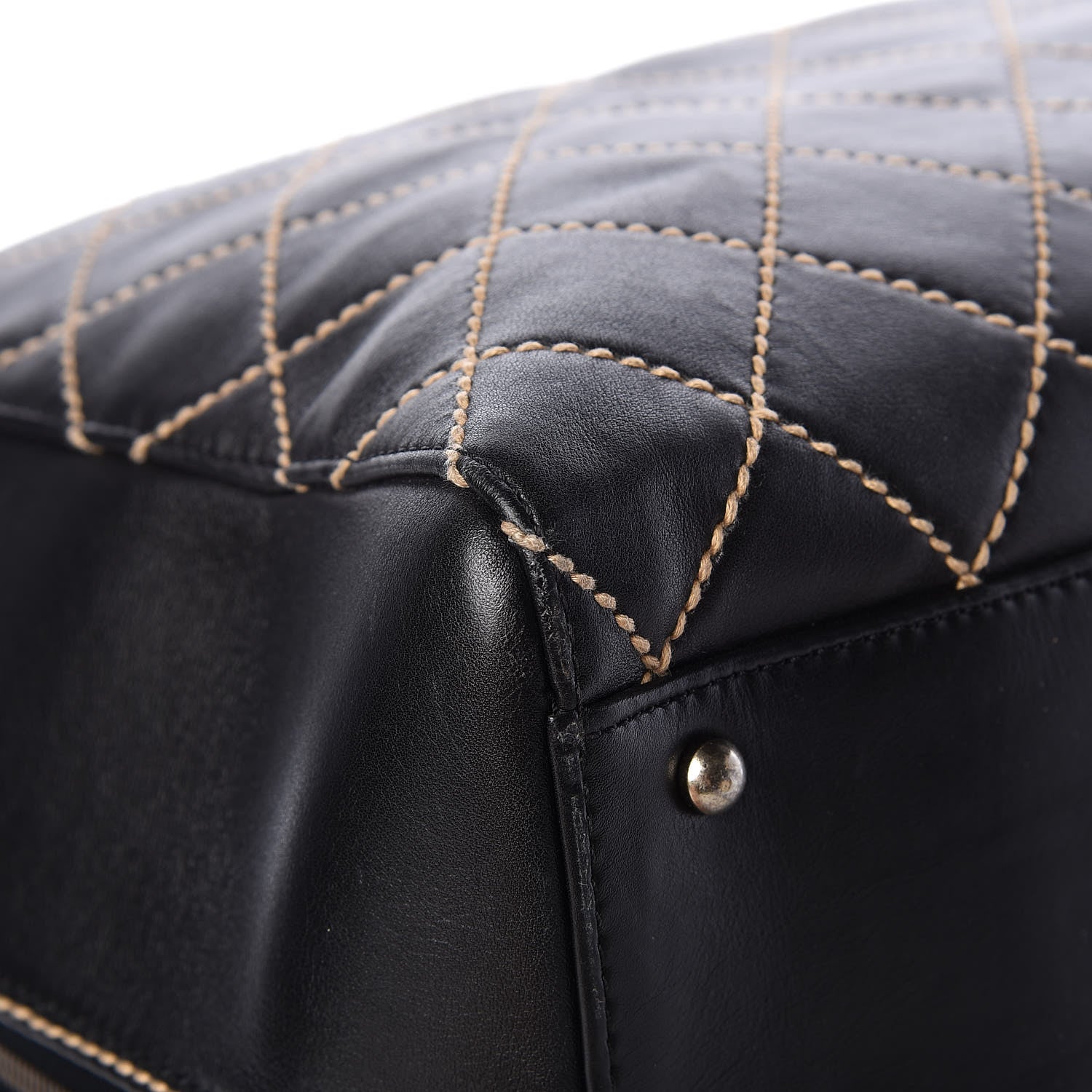Chanel Calfskin Wild Stitch Duffel Bag Black 12 of 12