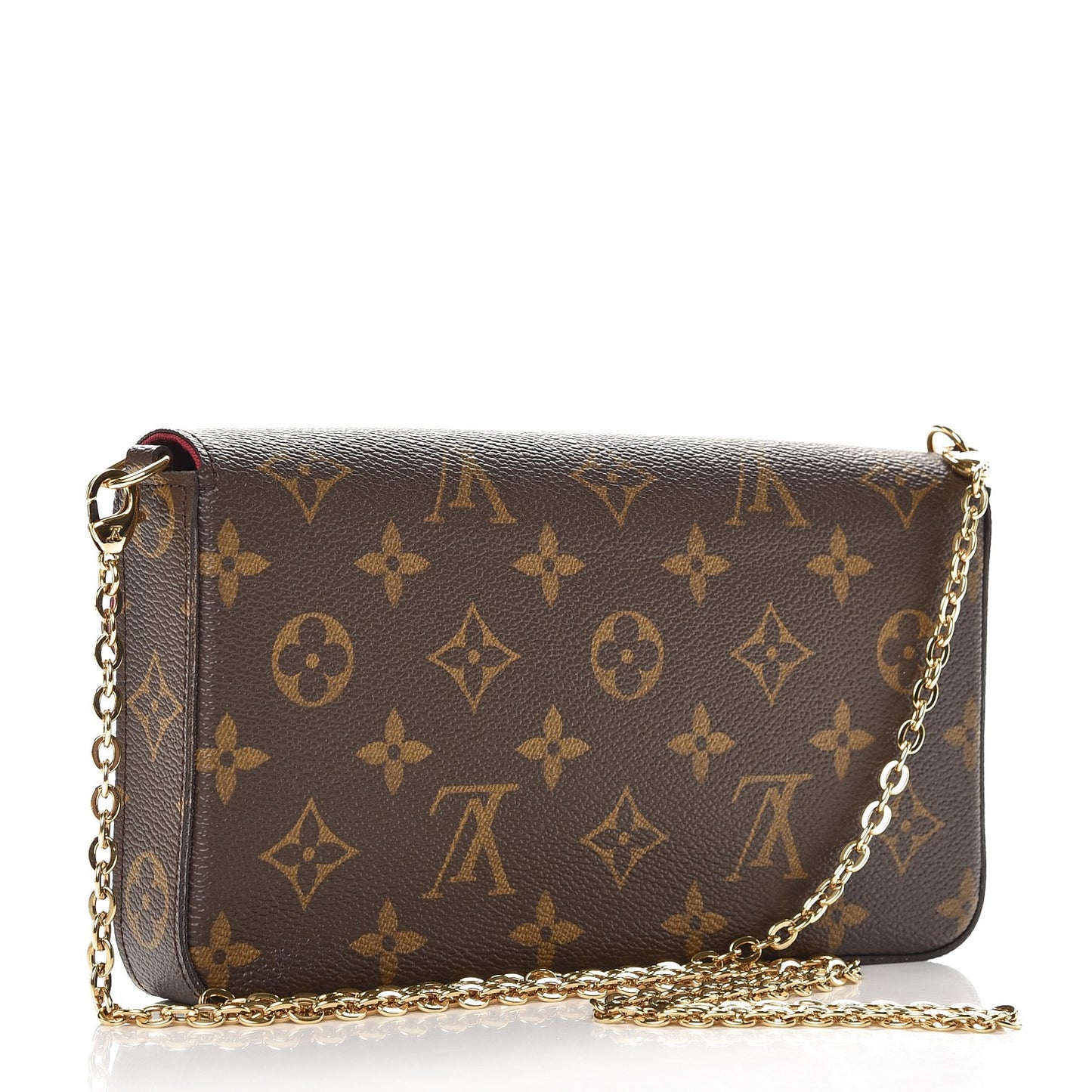 Monogram Pochette Felicie Chain Wallet Fuchsia