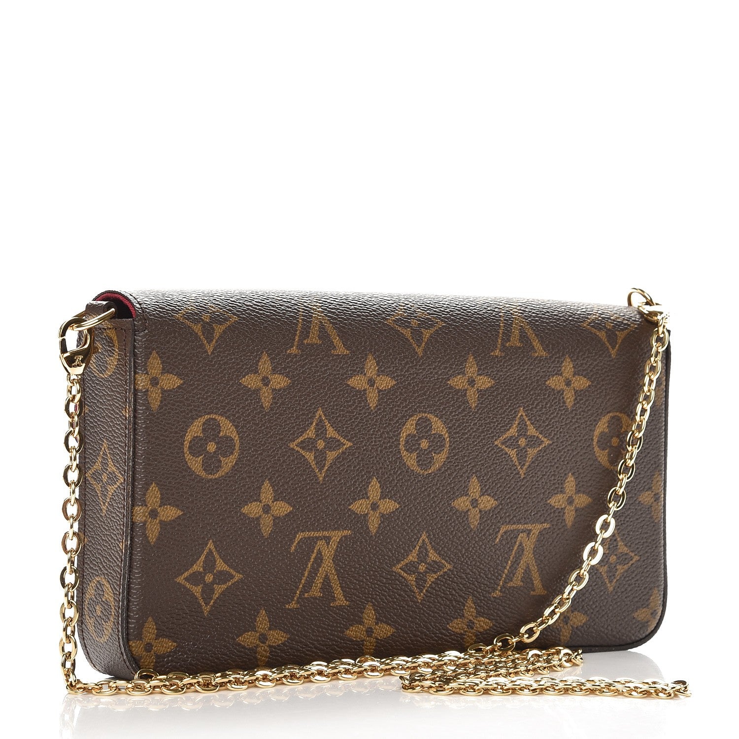 Louis Vuitton Monogram Pochette Felicie Chain Wallet Fuchsia 3 of 8