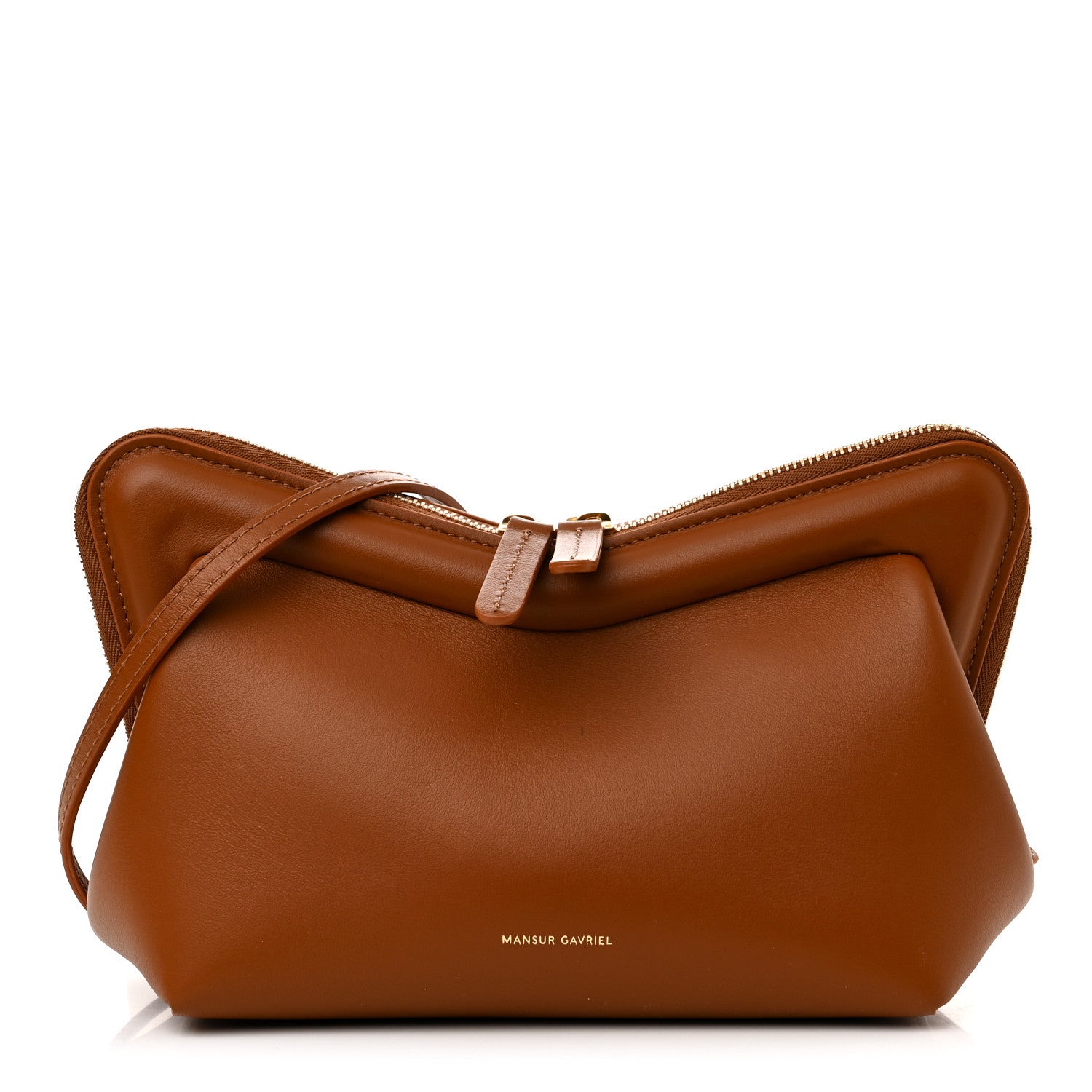 Mansur Gavriel Smooth Calfskin Mini Frame Crossbody Bag Camel 1 of 10