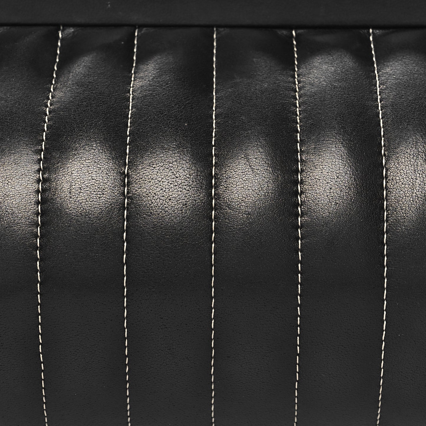 Lambskin Vertical Quilted Mademoiselle Clutch Black