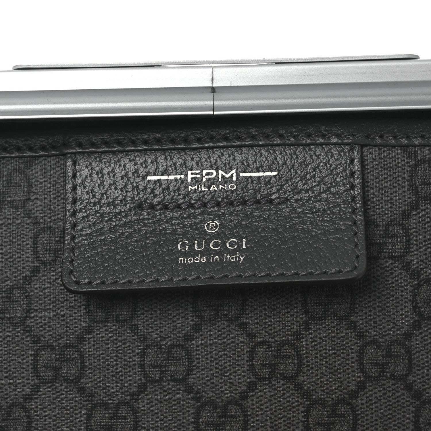 Gucci GG Supreme Monogram Aluminum Porter Beauty Case Silver 9 of 15