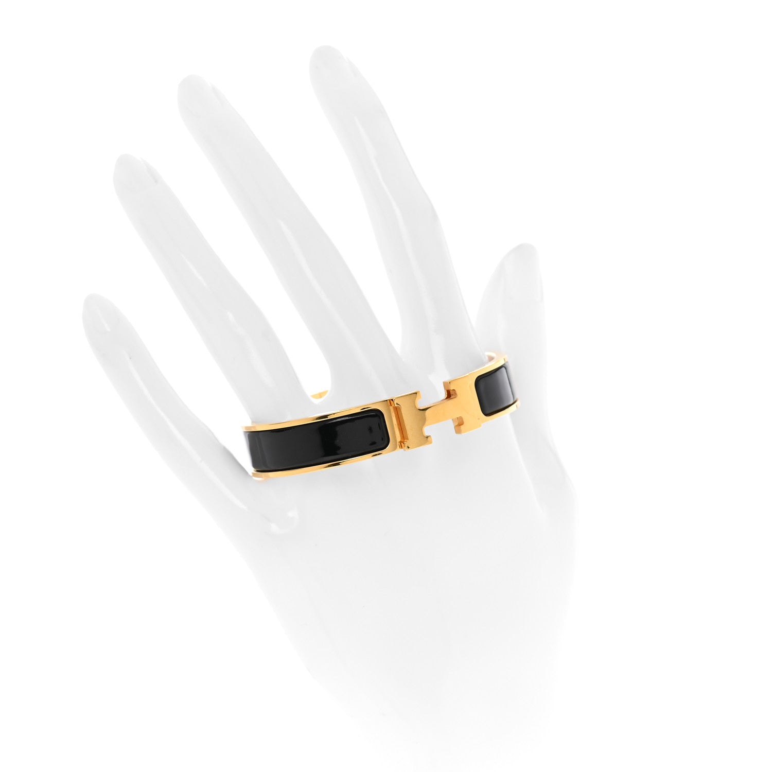 Hermes Enamel Narrow Clic Clac H Bracelet PM Black 2 of 4