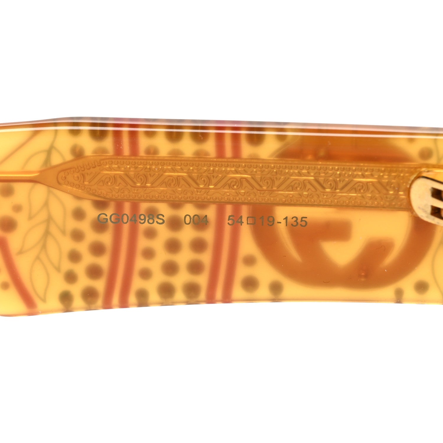 Gucci Acetate Crystal Square Frame Sunglasses GG0498S Yellow 6 of 7