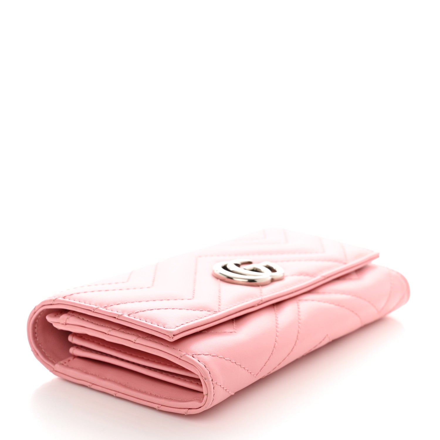 Gucci Calfskin Matelasse GG Marmont Continental Wallet Wild Rose 4 of 8