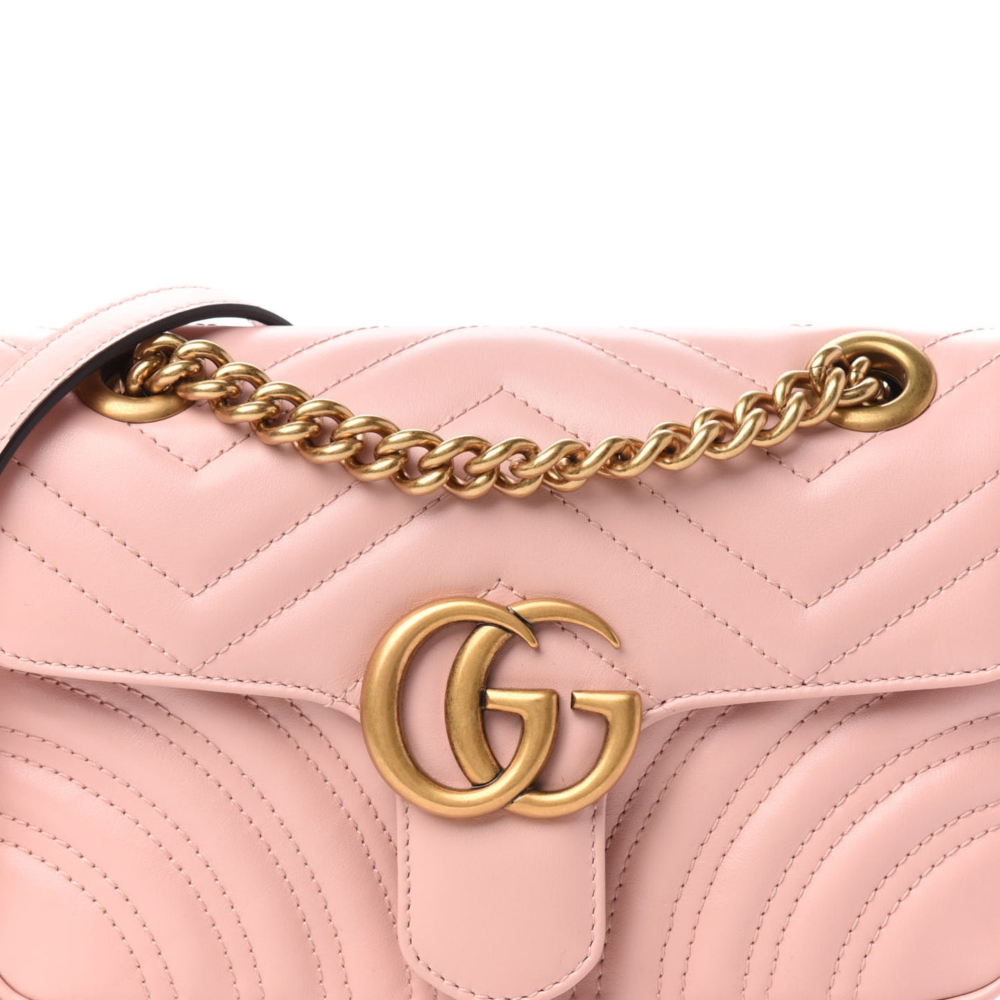 Calfskin Matelasse Mini GG Marmont Shoulder Bag Perfect Pink