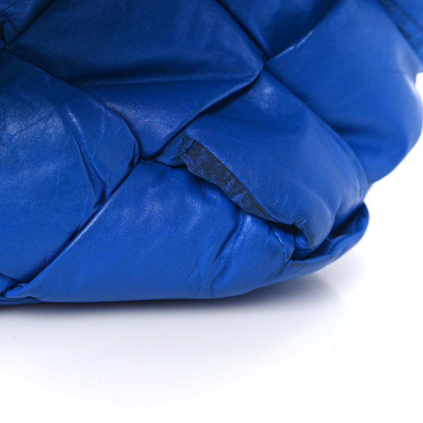 Lambskin Intrecciato Padded Small Cassette Tote Cobalt