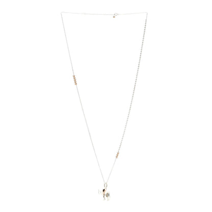 Tiffany Sterling Silver 18K Rose Gold Save the Wild Elephant Pendant Bead Necklace 3 of 5