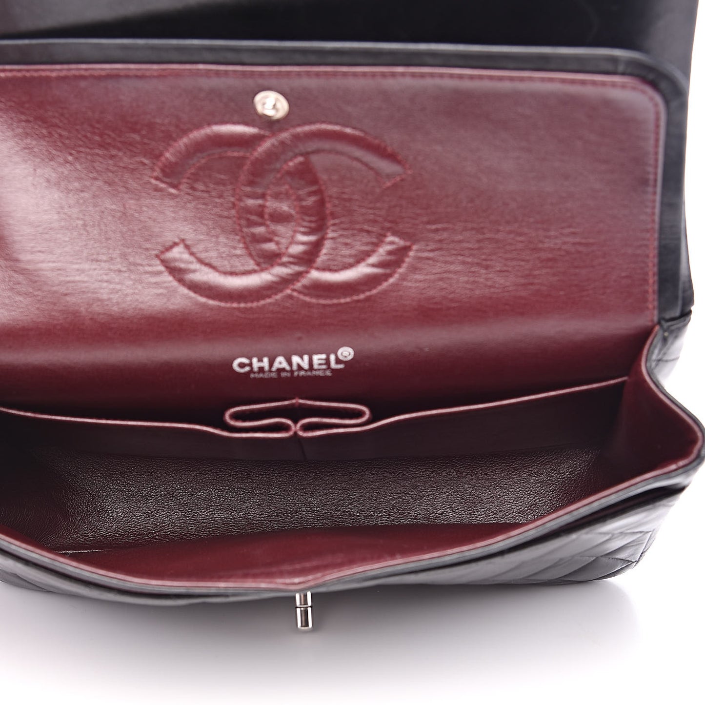 Lambskin Quilted Medium Double Flap Black