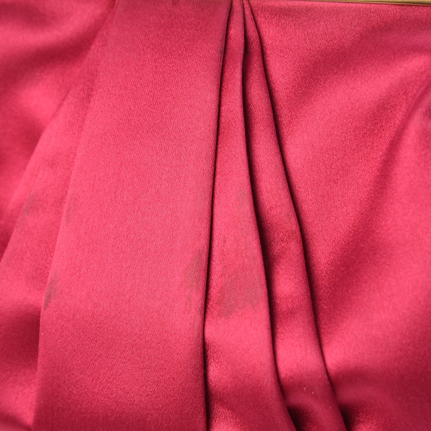 Satin Loubi Lula Mini Frame Clutch Peony Pink