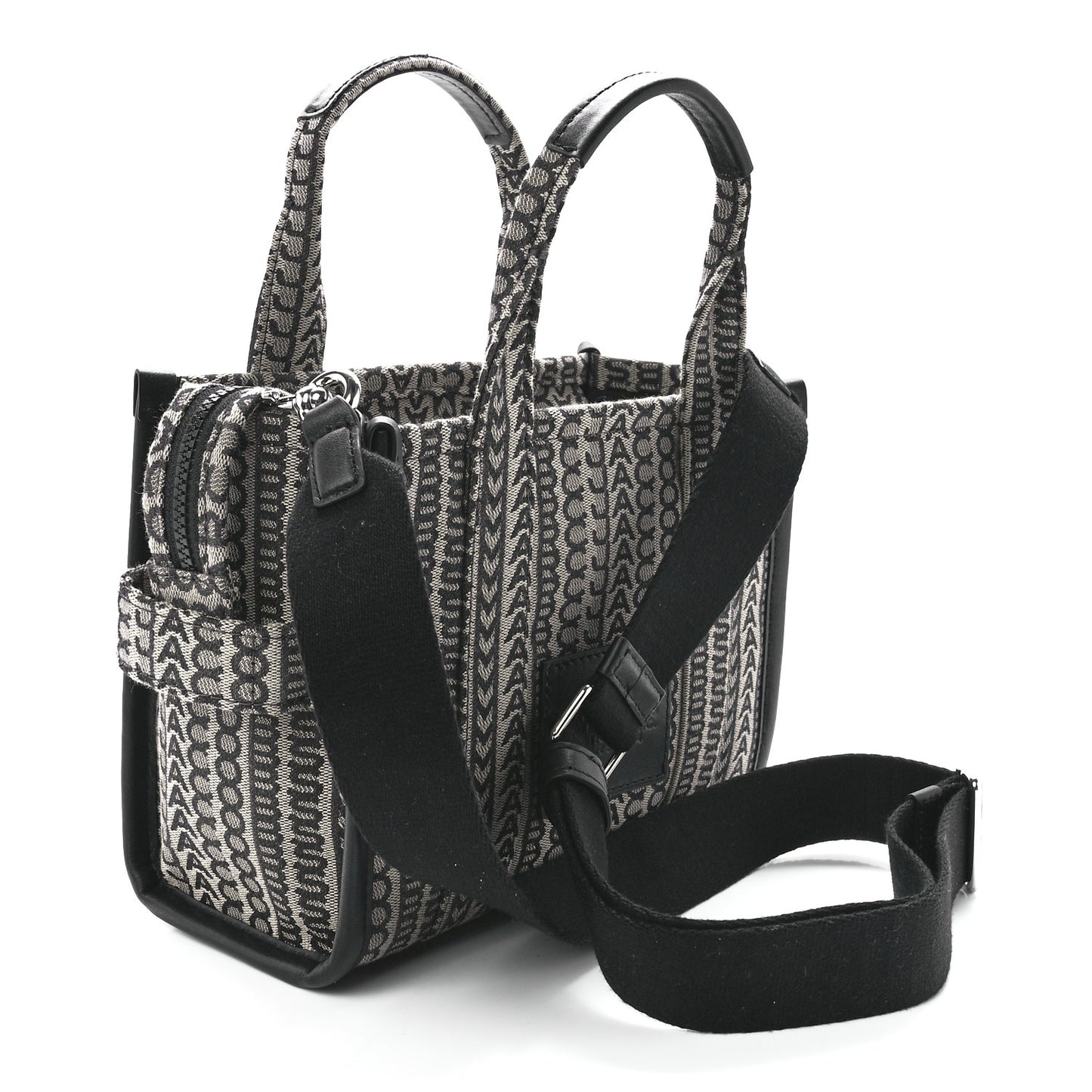 Cotton Jacquard Monogram Mini The Traveler Tote Bag Beige Multicolor